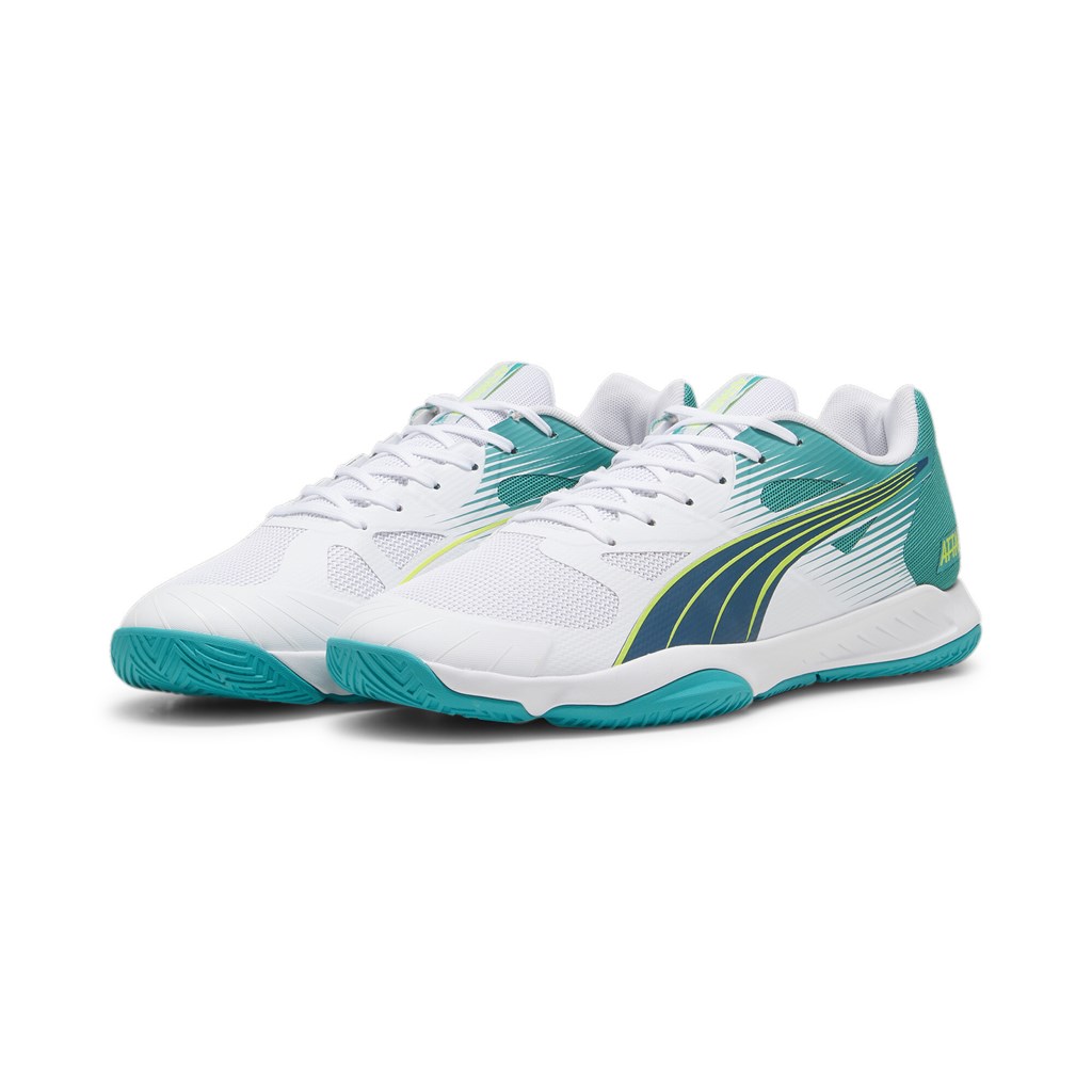 Puma Hallen-Indoorschuhe Attacourt weiss/grün Herren, Größe Euro (US): 44,5 (11)