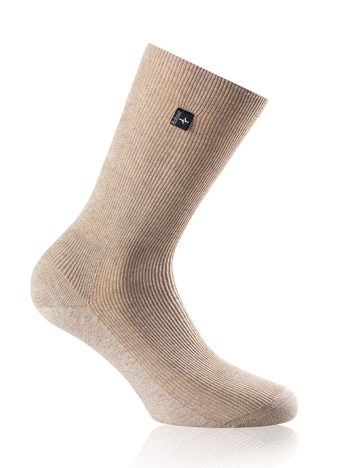 Rohner Tagessocke SupeR (gerippt, rutschfest, Baumwolle) beige Herren - 1 Paar, Größe: 41-42