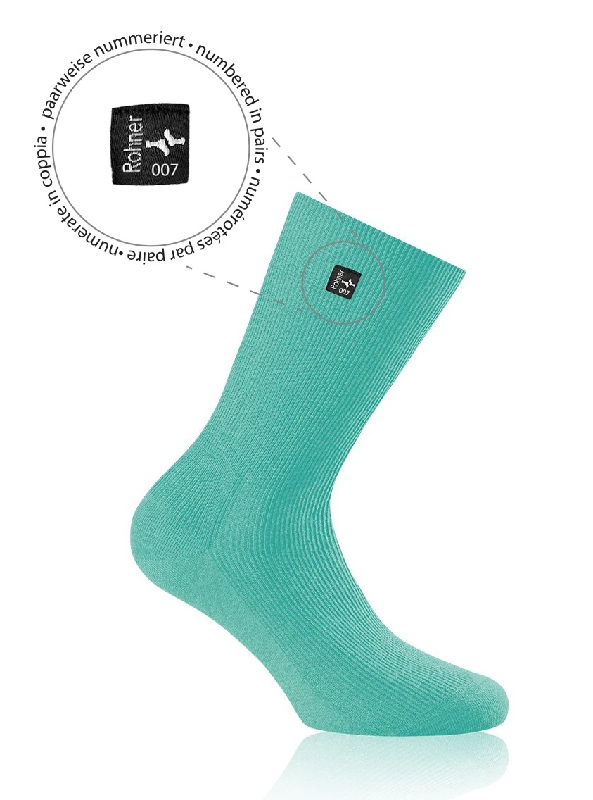 Rohner Tagessocke SupeR (gerippt, rutschfest, Baumwolle) mintgrün Herren - 1 Paar, Größe: 41-42