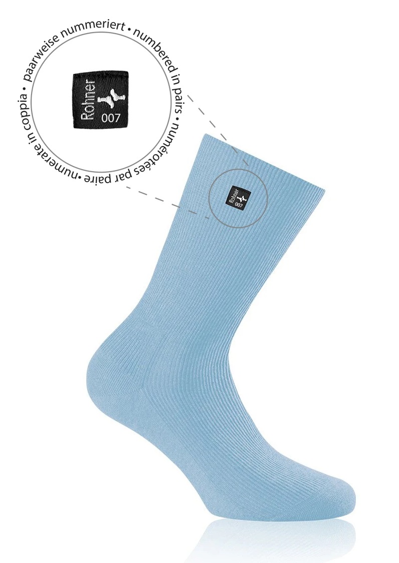 Rohner Tagessocke SupeR (gerippt, rutschfest, Baumwolle) babyblau Herren 1 Paar, Größe: 43-44