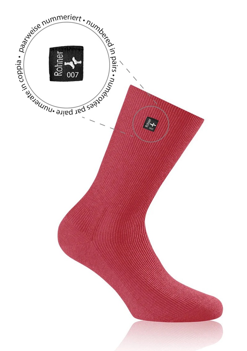 Rohner Tagessocke SupeR (gerippt, rutschfest, Baumwolle) oldrose Herren - 1 Paar, Größe: 39-40