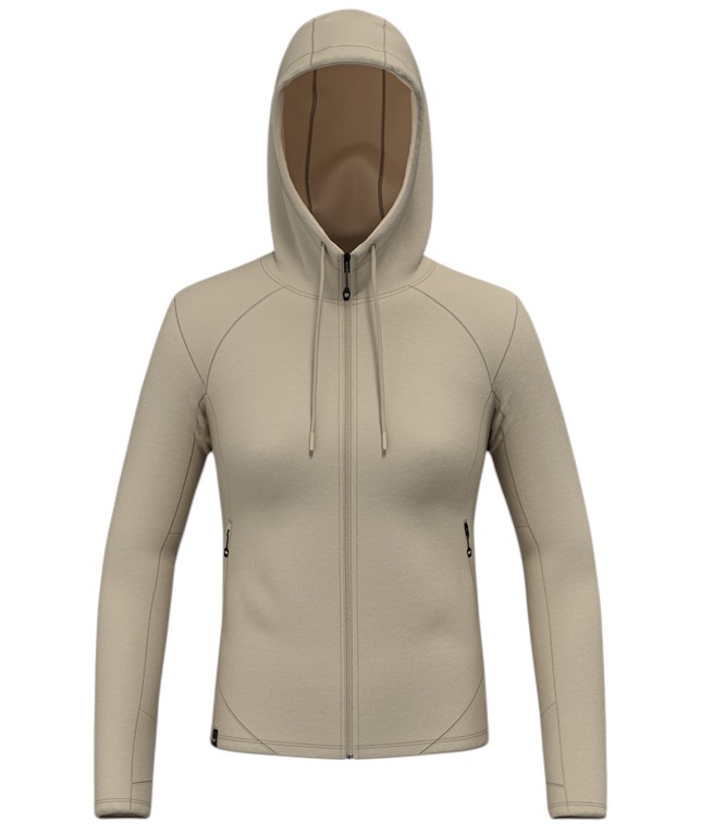 Salewa Kapuzenjacke Fanes Merino (2-Wege-Stretch) beige/sandbraun Damen, Größe: 40/34