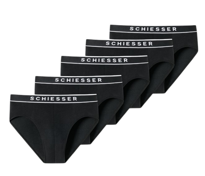 Schiesser Unterwäsche Slip Rio Organic Cotton Webgummibund 95/5 schwarz Herren - 5 Stück, Größe: 7
