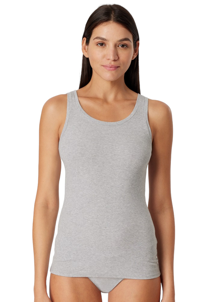 Schiesser Tank-Top Pure Rib Unterwäsche grau Damen
