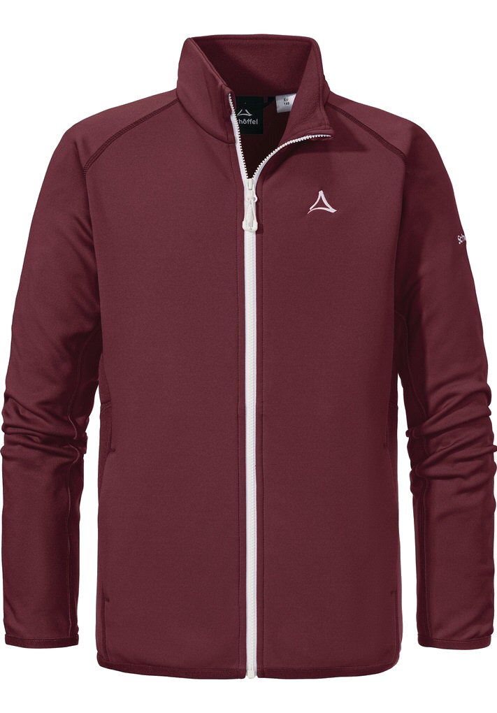 Schöffel Fleecejacke Nebelhorn Ski (Stehkragen, warm) weinrot Kinder, Größe: 128