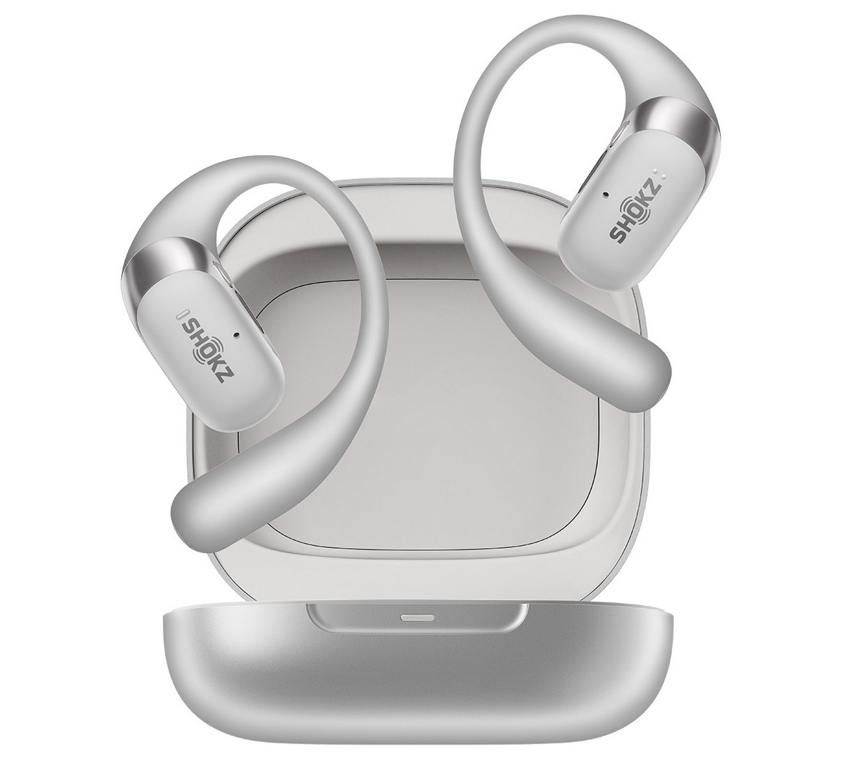 Shokz Kopfhörer OpenFit 2+ (P55-Wasserbeständigkeit, 11 Stunden Wiedergabezeit) grau