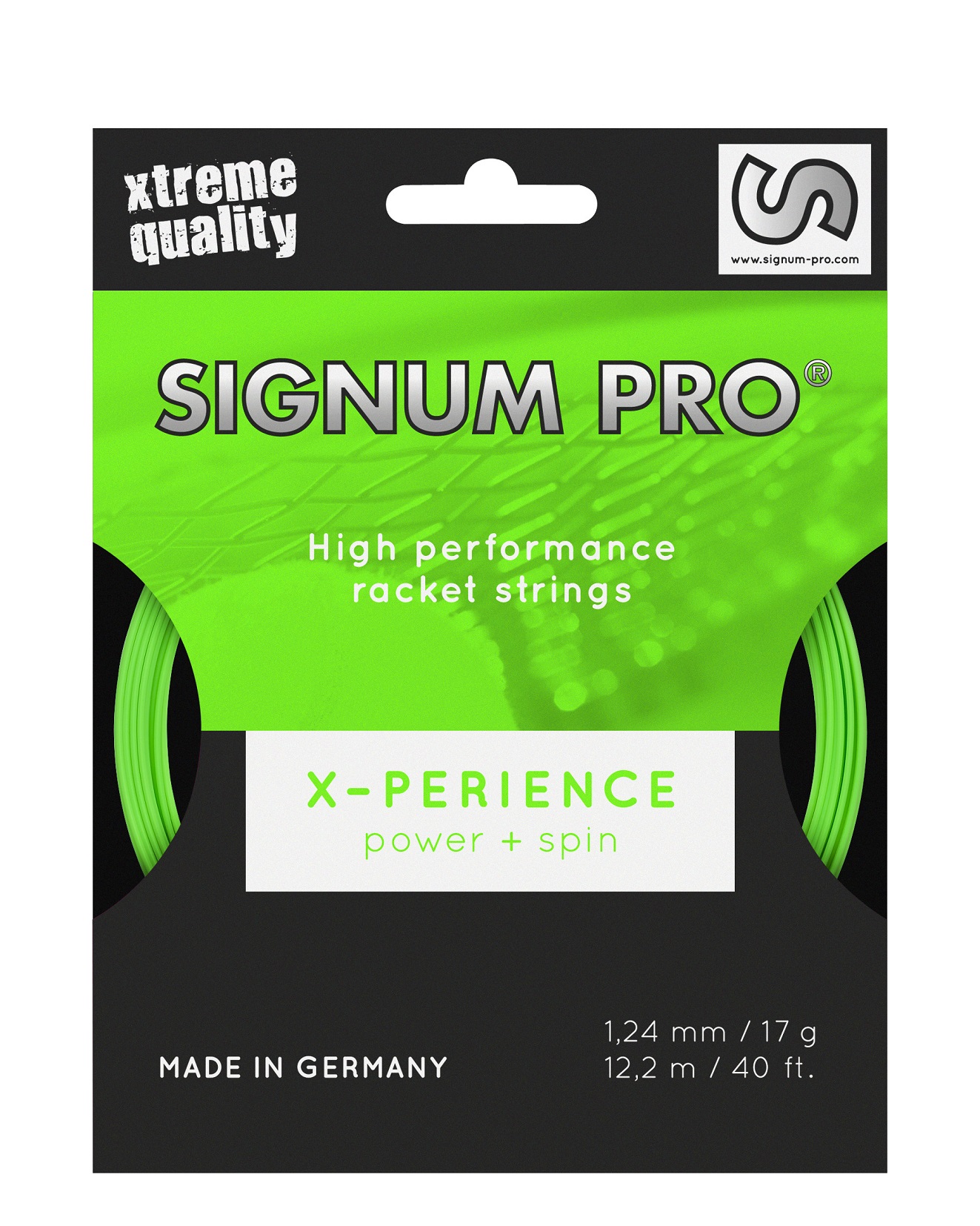 Signum Pro Tennissaite X-Perience (Haltbarkeit+Spin) grün 12m Set