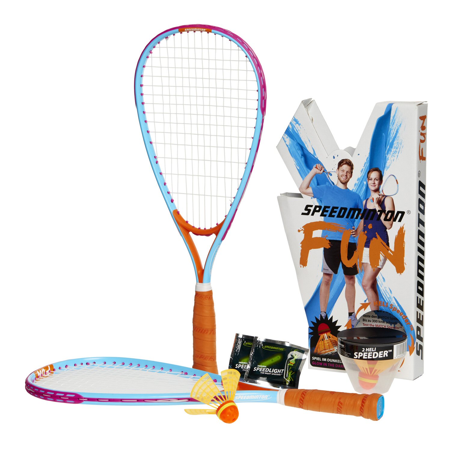Speedminton® Set Fun -Einsteiger- (2xFun-Schläger,2xHeli-Speeder ...
