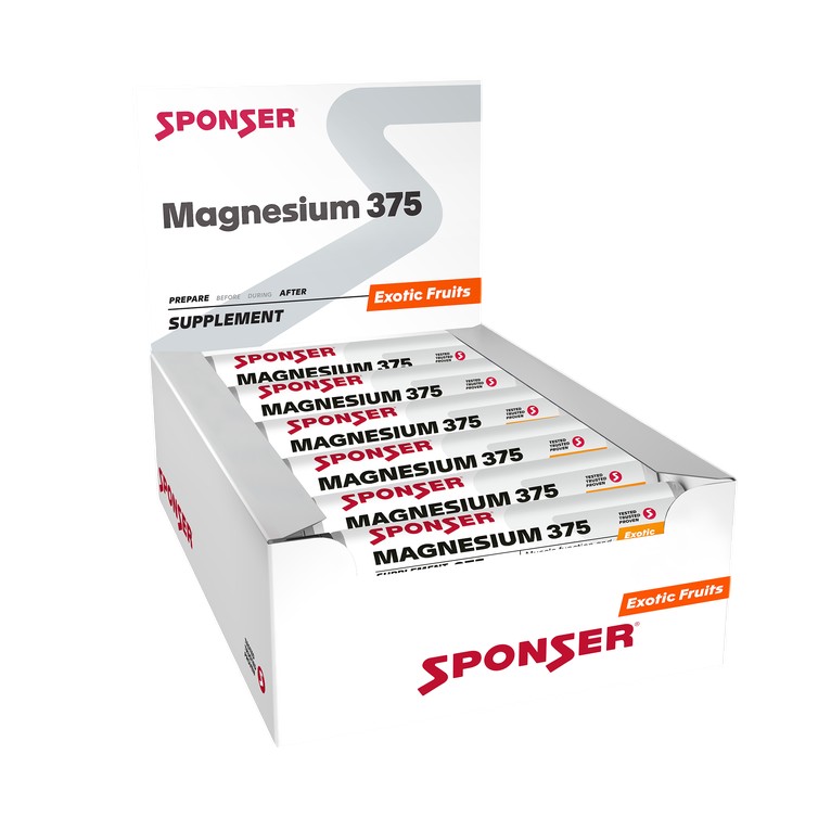 Sponser Magnesium 375 Ampulle (für Muskelfunktion, ElektrolyteBalance und Energiestoffwechsel) 30x25ml Box