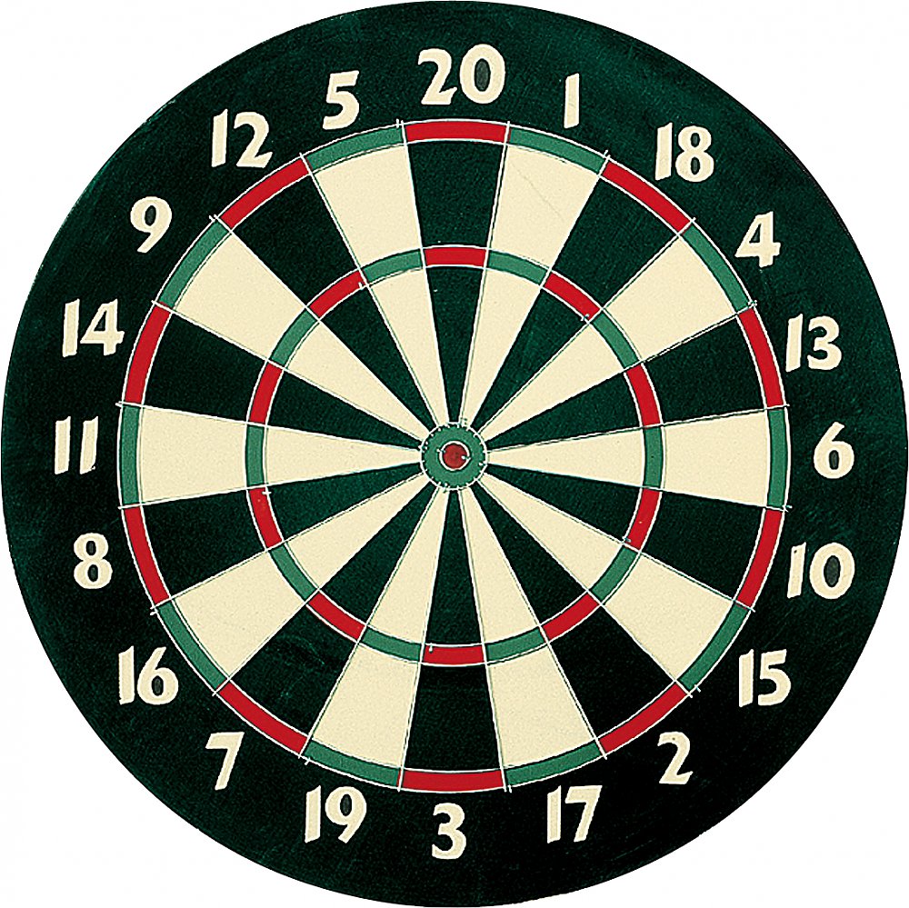 Sunflex Dartscheibe Deluxe inkl. 6 Darts (Dartscheibe aus Papier in Turniergröße)
