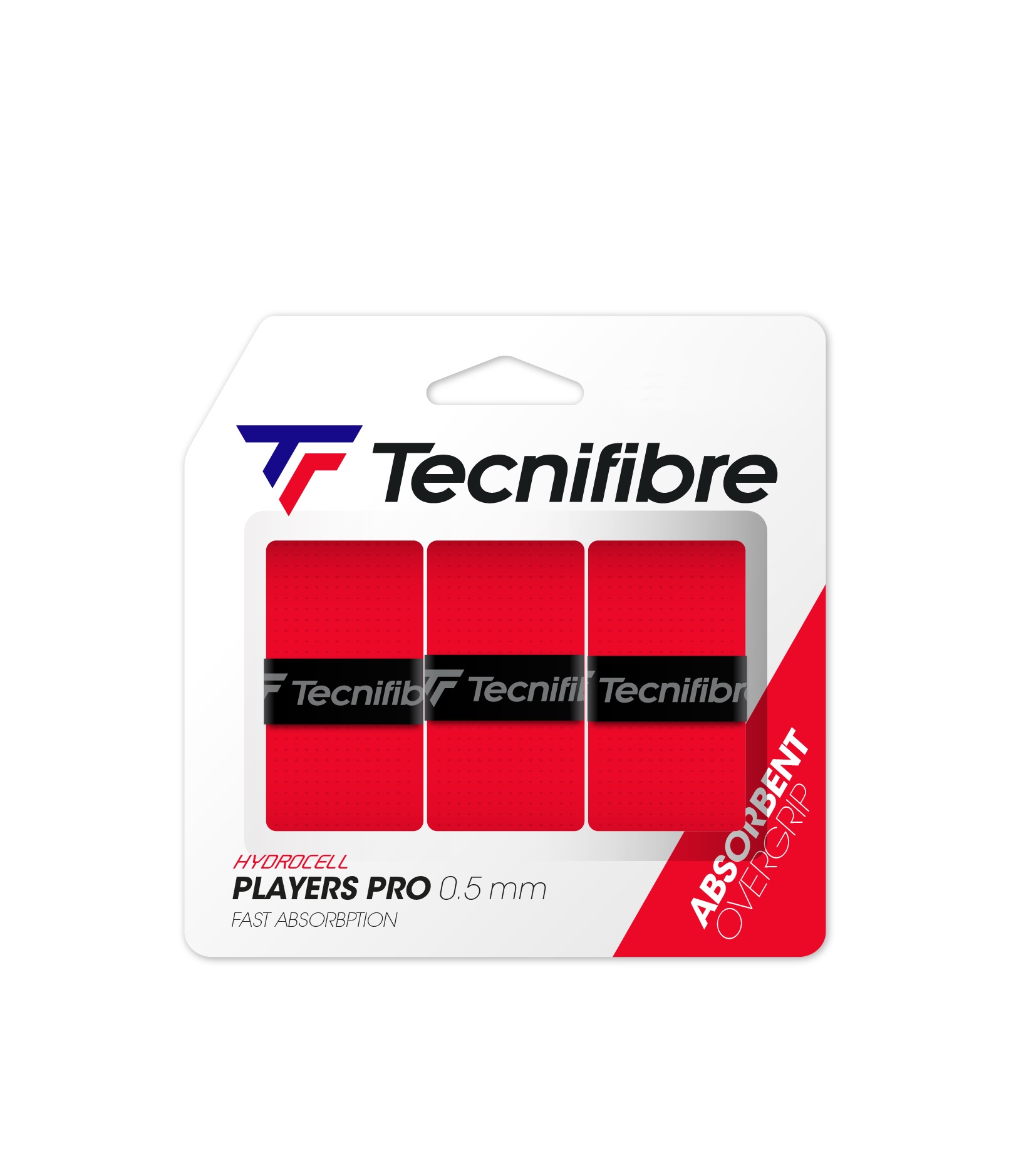 Tecnifibre Overgrip Players Pro 0.5mm (Schweissabsorption) rot 3er