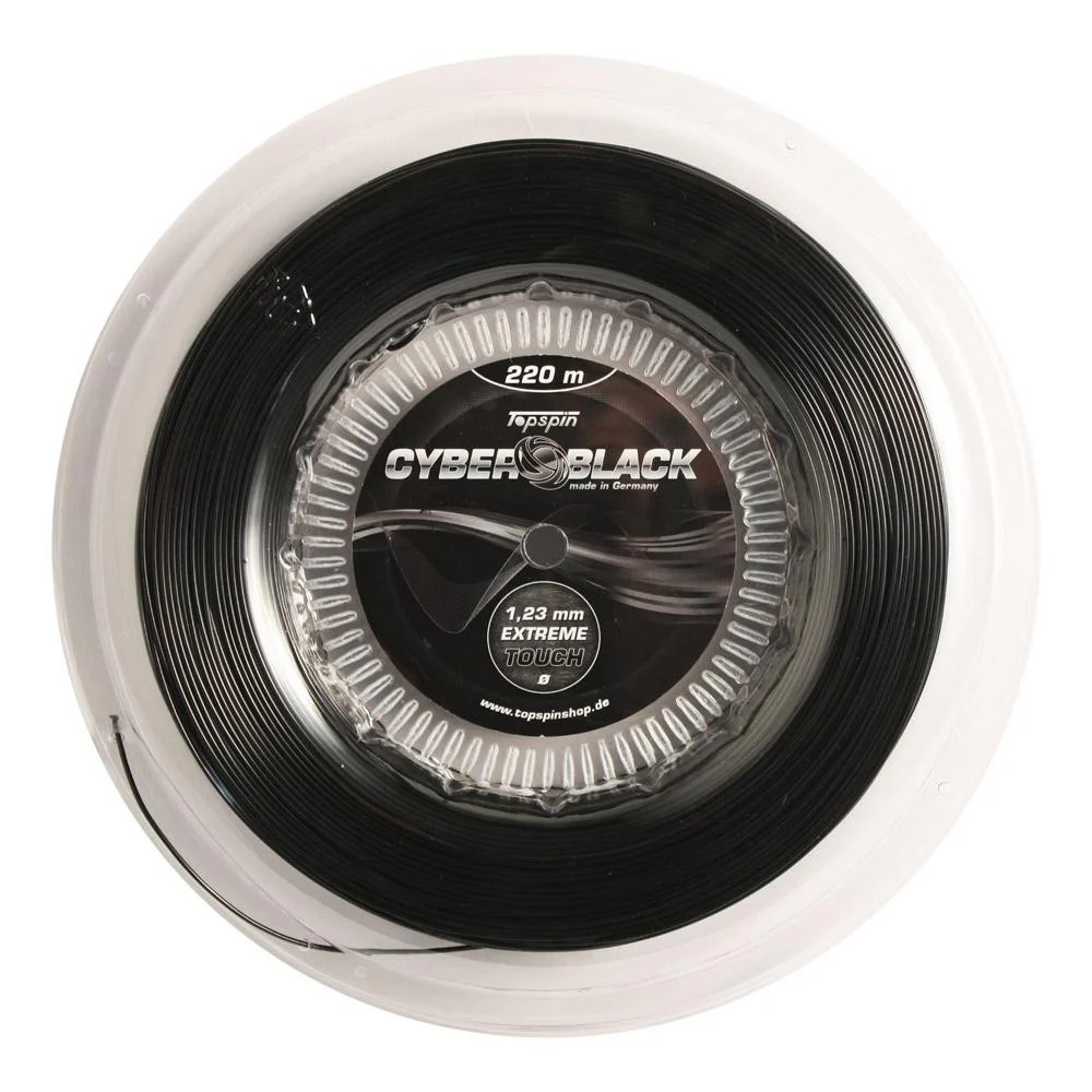 Topspin Tennissaite Cyber Black (Haltbarkeit+Kontrolle) schwarz 110m Rolle