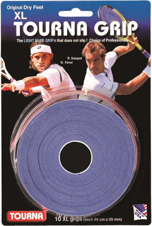 Tourna Overgrip Grip XL 0.45mm blau 10er Rolle