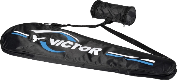 Victor Schlägerhülle Squash/Badminton Center Bag (mit Tasche für 3er Nylonballdosen) schwarz/blau - 1 Stück