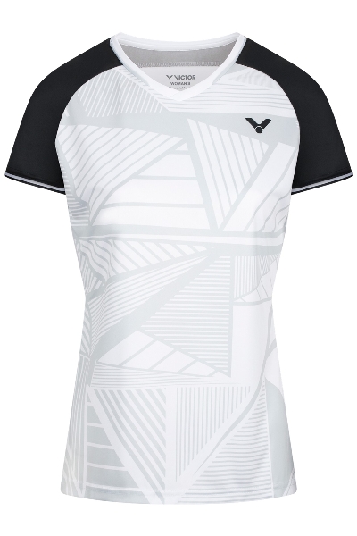 Victor Sport-Shirt T-64101 A (100% Polyester) weiss/schwarz Damen, Größe: S Image