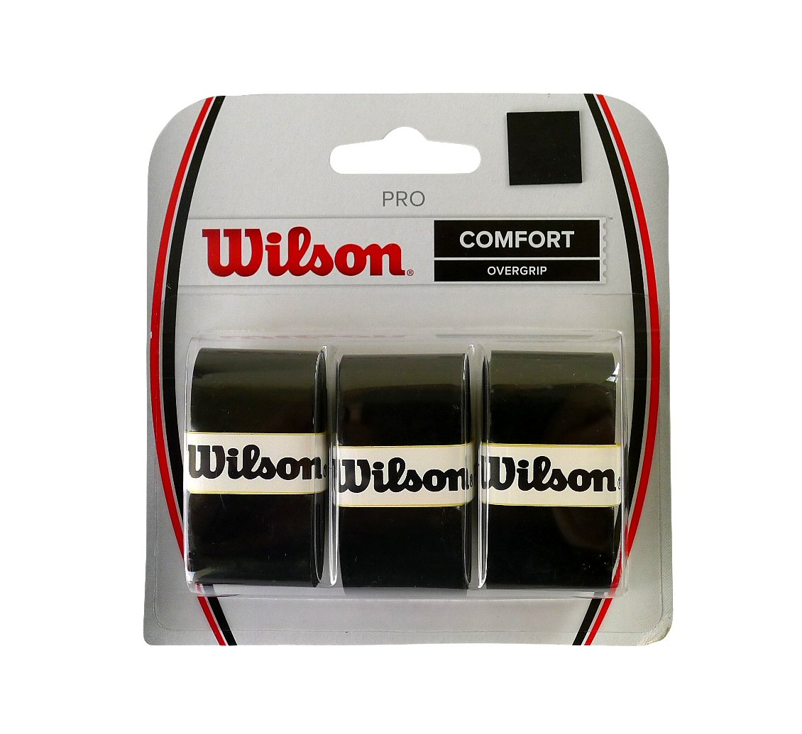 Wilson Overgrip Pro 0.6mm (Komfort/glatt/leicht haftend) schwarz 3er