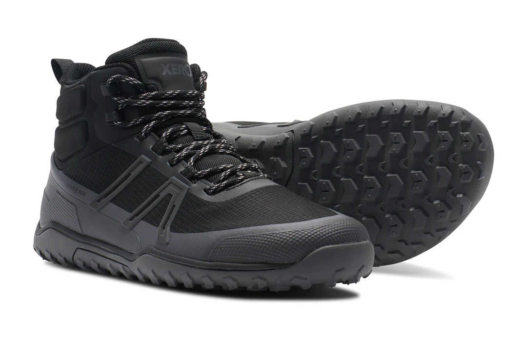 Xero Shoes Minimal-Wanderschuhe Scrambler Trail Mid WP (wasserdicht, sehr leicht) schwarz Herren