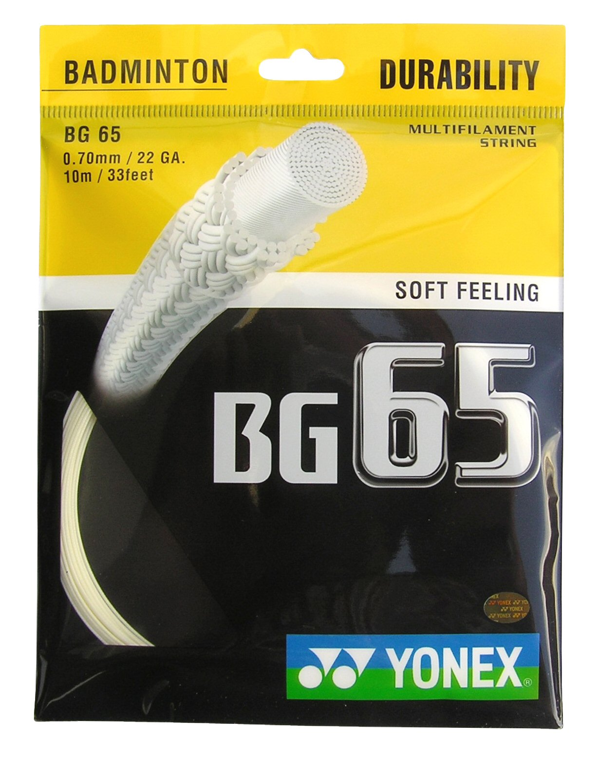 Yonex Badmintonsaite BG65 (Allround+Haltbarkeit) natur 10m Set, Saitendicke: 0.70 Image