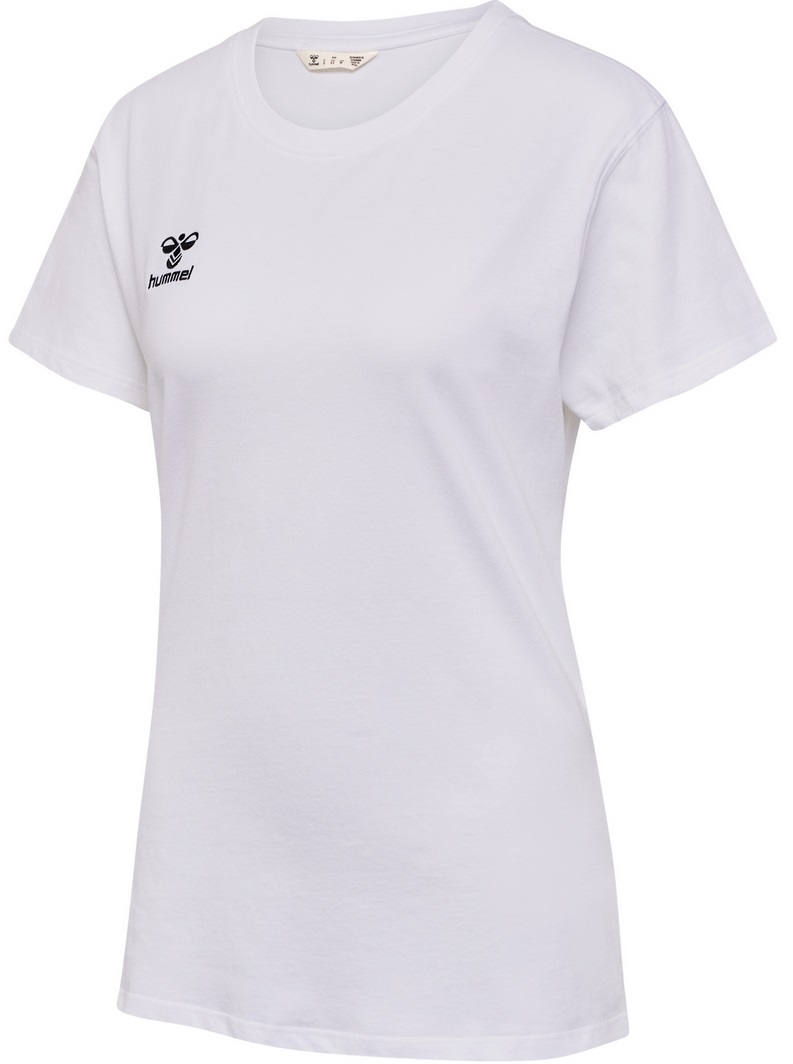 hummel Sport/Freizeit-Shirt hmlGO 2.0 (Bio-Baumwolle, klassisch Design) Kurzarm weiss Damen