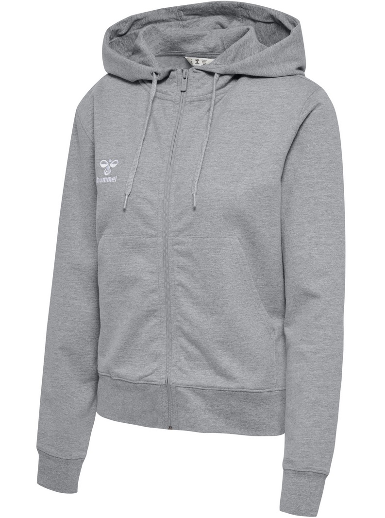 hummel Kapuzenpullover hmlGO 2.0 Full-Zip Hoodie (weicher Sweatstoff) grau Damen