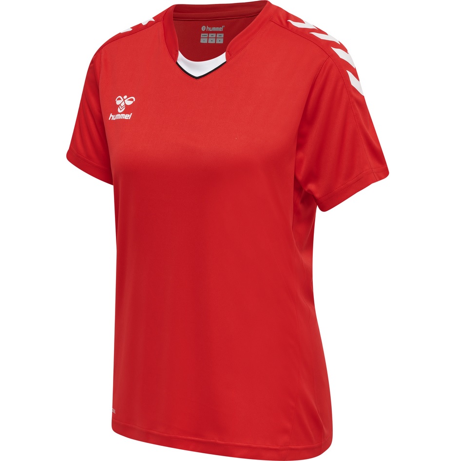 hummel Sport-Shirt hmlCORE XK Poly Jersey (robuster Doppelstrick) Kurzarm rot Damen