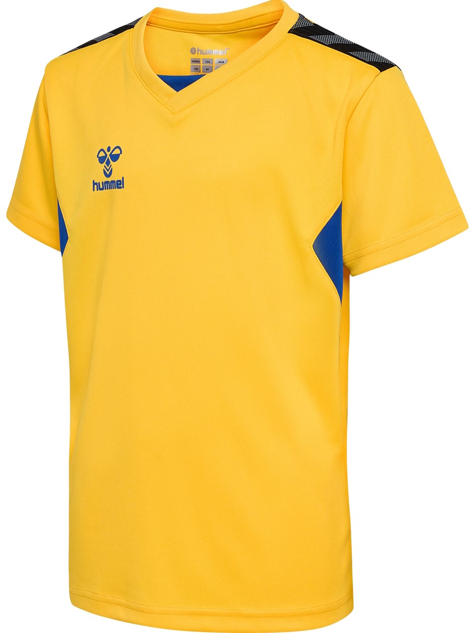 hummel Sport-Tshirt hmlAUTHENTIC Jersey (100% Polyester) Kurzarm gelb/blau Kinder