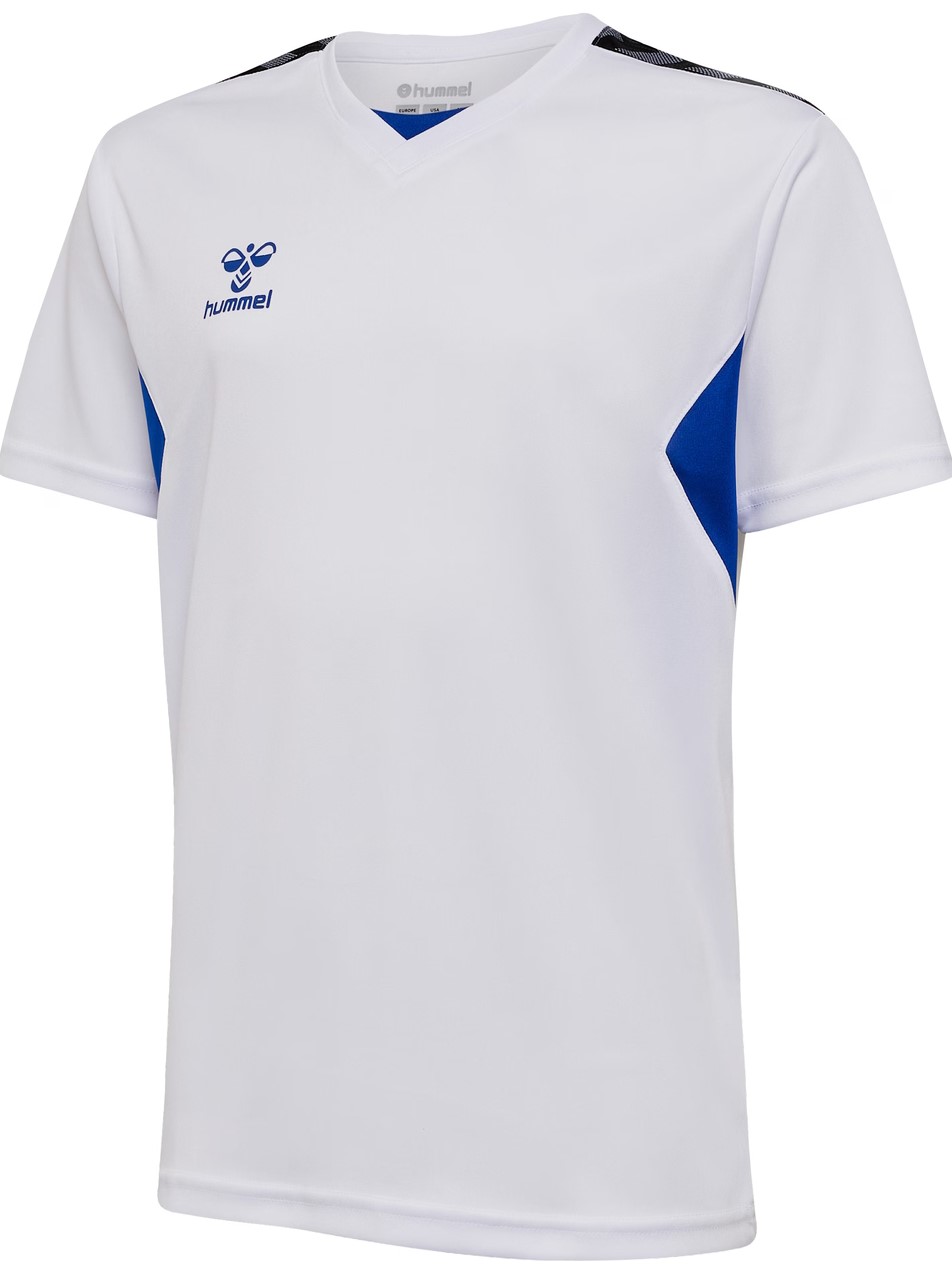 hummel Sport-Tshirt hmlAUTHENTIC Jersey (100% Polyester) Kurzarm weiss/blau Kinder