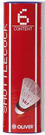Oliver Badmintonbälle Pro-Tec 5 Nylon/Korkfuß Dose weiss 6er, Geschwindigkeit: schnell Image