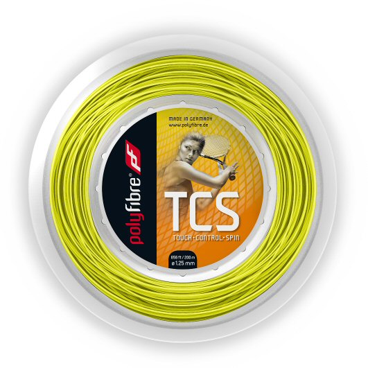 Polyfibre Tennissaite TCS (Haltbarkeit+Touch) gelb 200m Rolle, Saitendicke: 1.25 Image