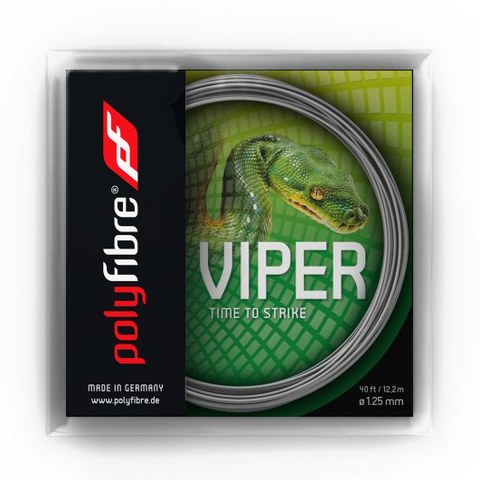 Polyfibre Tennissaite Viper (Haltbarkeit+Touch) silber 12m Set, Saitendicke: 1.20 Image