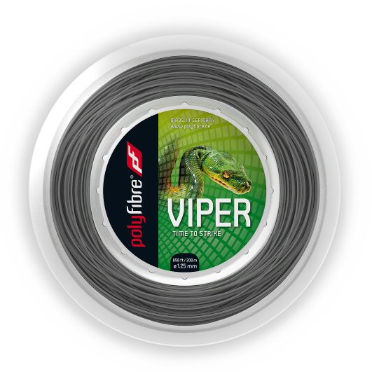 Polyfibre Tennissaite Viper (Haltbarkeit+Touch) silber 200m Rolle, Saitendicke: 1.25 Image