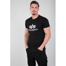 Alpha Industries Tshirt Basic (Baumwolle) schwarz/weiss Herren