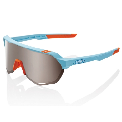 100% Sport Sonnenbrille S2 HiPER Mirror Lens blau/orange - 1 Brille mit Hardcase