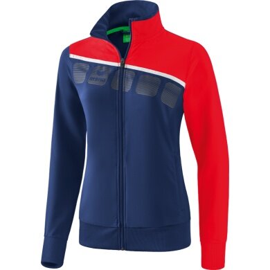 Erima Trainingsjacke 5C (elastisch, feuchtigkeitsregulierend) navyblau/rot Damen