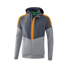 Erima Trainingsjacke Squad Tracktop Jacke mit Kapuze grau/orange Herren