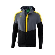 Erima Trainingsjacke Squad Tracktop Jacke mit Kapuze grau/schwarz/gelb Herren