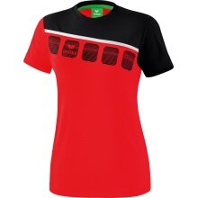 Erima Sport-Shirt 5C (100% Polyester) rot/schwarz Damen