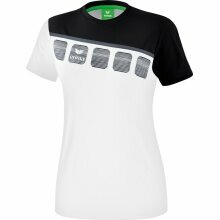 Erima Shirt 5-C 2019 weiß/schwarz/dunkelgrau Damen