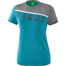 Erima Sport-Shirt 5-C blau/grau melange/weiß Damen