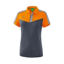 Erima Sport-Polo Squad (100% Polyester) orange/grau Damen