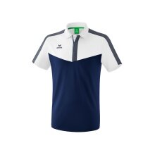 Erima Sport-Polo Squad (100% Polyester) weiss/navyblau Herren