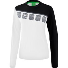 Erima Sport-Langarmshirt 5C (100% Polyester) weiß/schwarz Damen