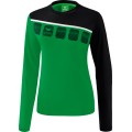 Erima Sport-Langarmshirt 5C (100% Polyester) grün/schwarz Damen