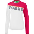 Erima Sport-Langarmshirt 5C (100% Polyester) weiss/rosa Damen