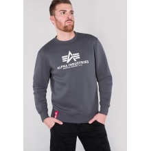 Alpha Industries Pullover Basic (Baumwolle) Sweater grau/weiss Herren