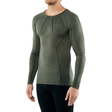 Falke Langarmshirt Wool Tech (Merinowolle) Unterwäsche olive Herren