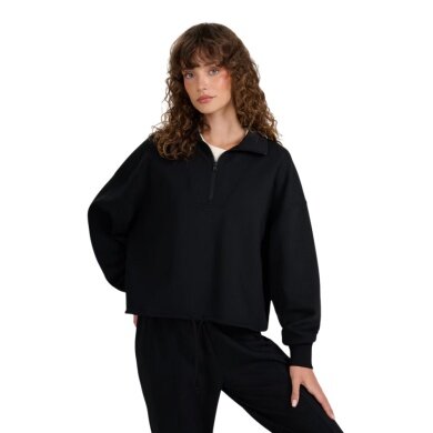 4F Pullover F1870 Half Zip (Baumwolle, Oversize) schwarz Damen