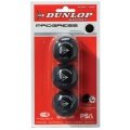 Dunlop Squashball Progress (roter Punkt, Speed mittel) schwarz Blisterverpackung - 3 Bälle