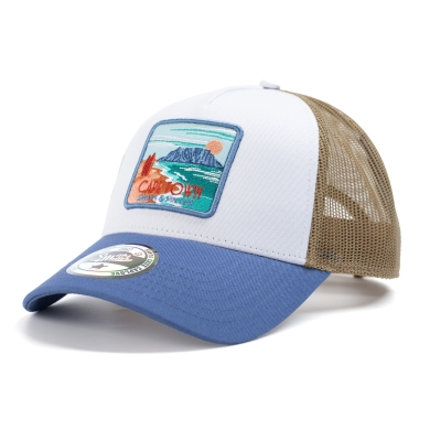 Smith&Miller Basecap Miramar Trucker Cap weiss/blau/braun - 1 Stück