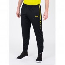 JAKO Trainingshose Pant Active (100% Polyester) lang schwarz/neongelb Herren